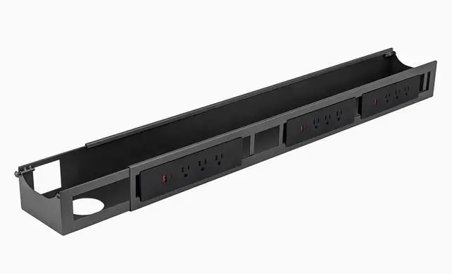 Main image of Desky Integrated Cable & Power Channel - 9 Plugs + 3 x USB-C + 3 x USB / Space Gray