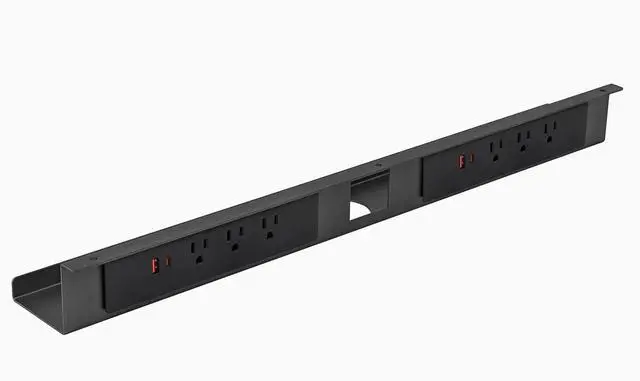 Main image of Desky Mini Cable & Power Tray - Space Gray / 6 Plugs + 2 x USB-C + 2 x USB