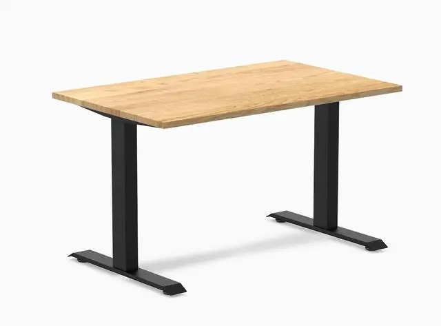 Main image of Desky Zero Hardwood Office Desk - White Oak / 48 x 30 in / Matte Black