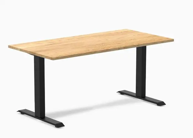 Main image of Desky Zero Hardwood Office Desk - White Oak / 60 x 30 in / Matte Black