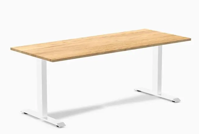 Main image of Desky Zero Hardwood Office Desk - White Oak / 72 x 30 in / White