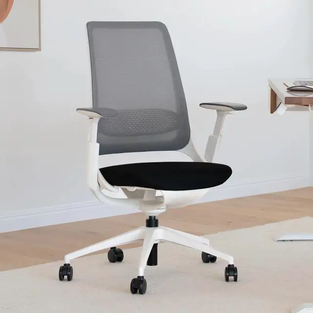 Alt view image 4 of 7 - Desky Pulse Supportive Desk Chair - Black / Polished Aluminium / Headrest