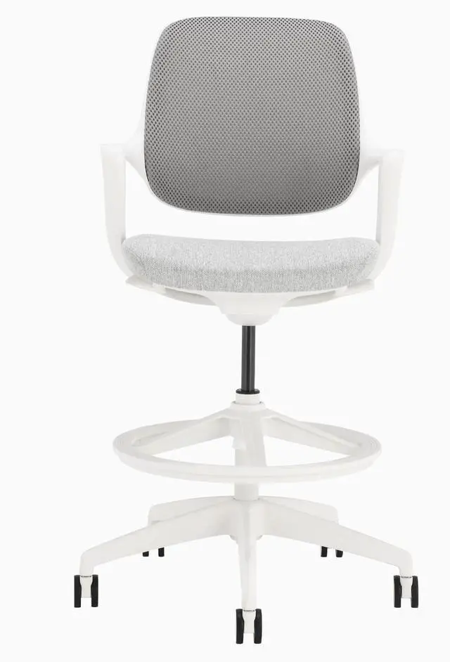 Main image of Desky Evoque Low Back Office Chair - White / Drafting Kit