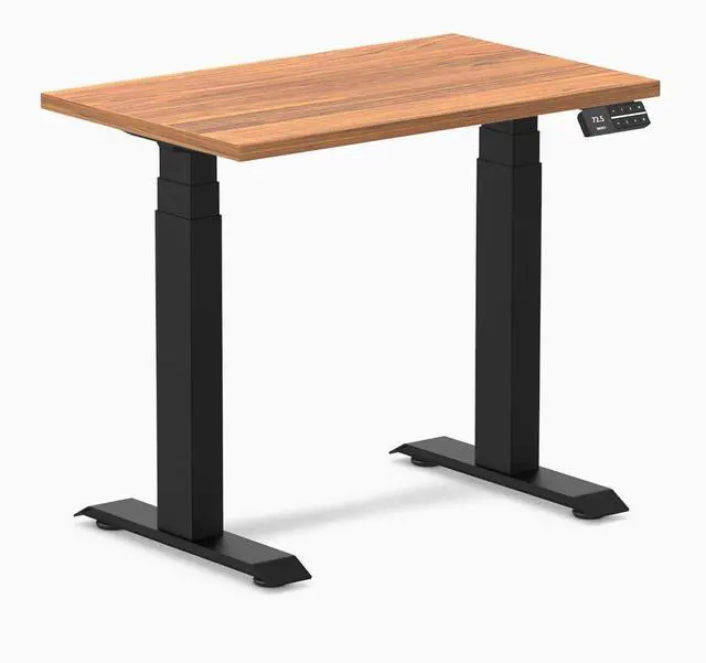 Main image of Desky Dual Mini Sit Stand Desk - Prime Oak / 32 x 20 in / Matte Black