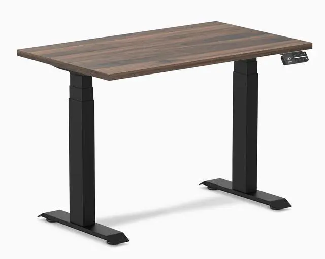 Main image of Desky Dual Mini Sit Stand Desk - Jarrah Legno / 40 x 24 in / Matte Black