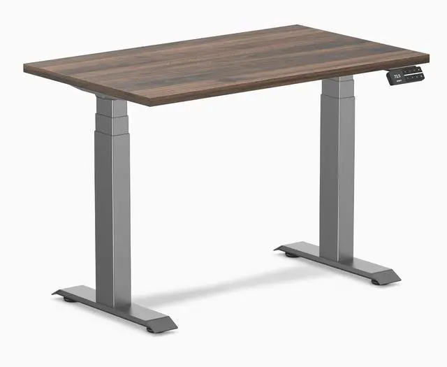 Main image of Desky Dual Mini Sit Stand Desk - Jarrah Legno / 40 x 24 in / Space Gray