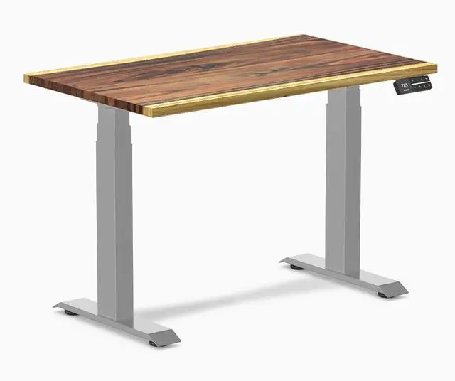 Main image of Desky Dual Mini Hardwood Sit Stand Desk - Saman / 40 x 24 in / Grey