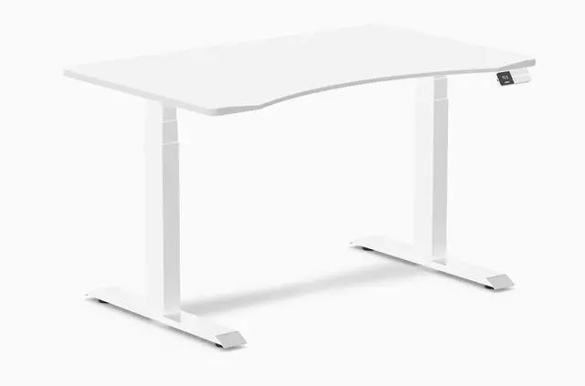 Main image of Desky Dual Ergo Edge Sit Stand Desk - White / 48 x 30 inches / White