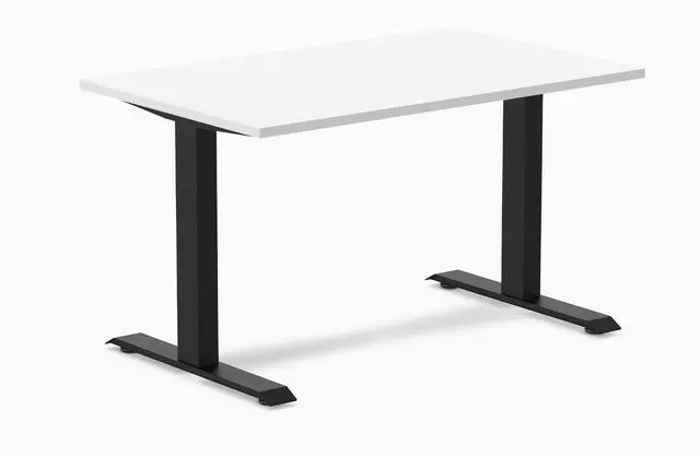 Main image of Desky Zero Laminate Office Desk - Black / 78.7 x 29.5 in / White