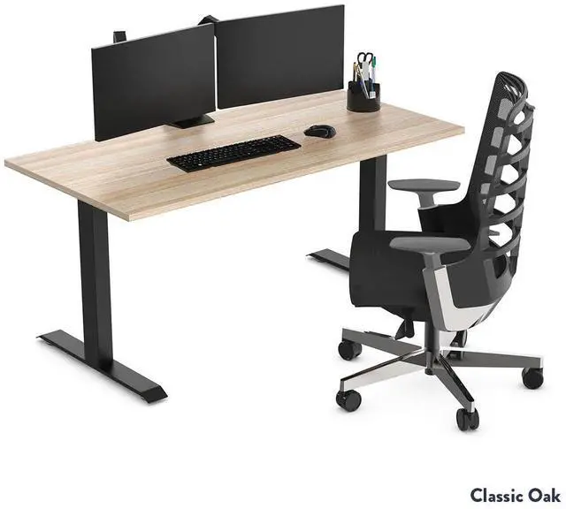 Alt view image 2 of 7 - Desky Zero Laminate Office Desk - Black / 78.7 x 29.5 in / White