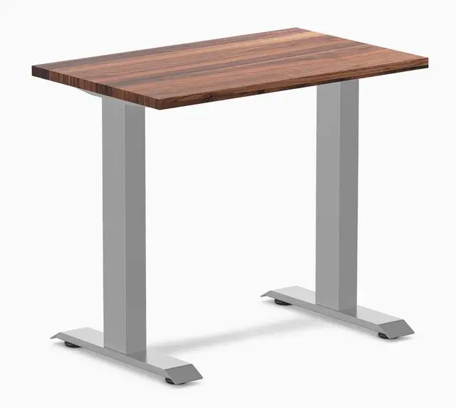 Main image of Desky Zero Mini Hardwood Office Desk - Walnut / 32 x 20 in / Gray