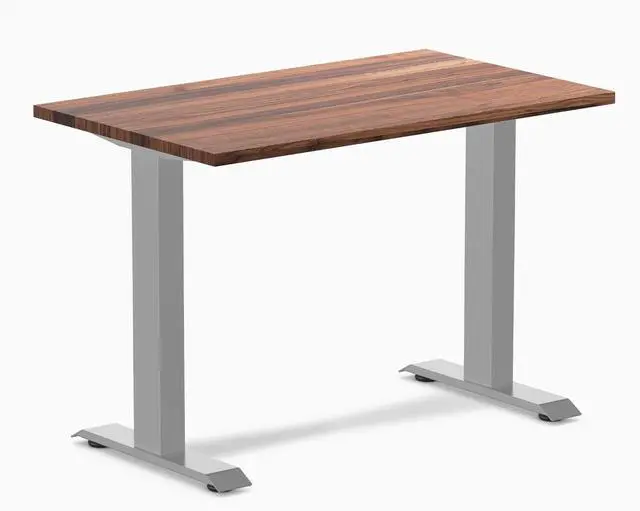Main image of Desky Zero Mini Hardwood Office Desk - Walnut / 40 x 24 in / Gray