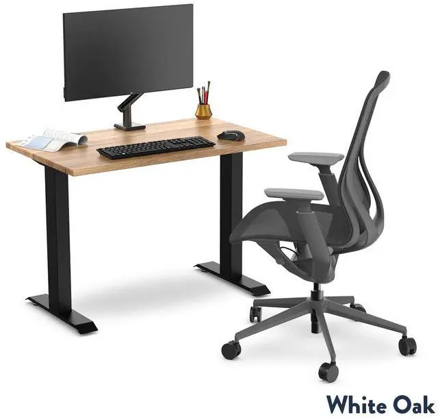 Alt view image 3 of 7 - Desky Zero Mini Hardwood Office Desk - White Ash / 40 x 24 in / Matte Black