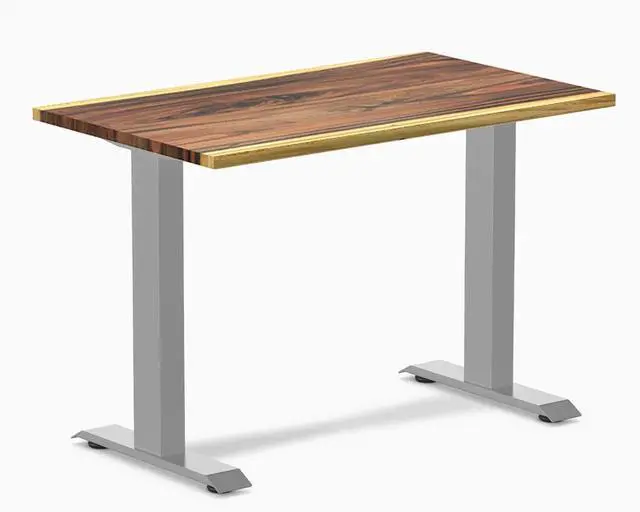 Main image of Desky Zero Mini Hardwood Office Desk - Saman / 40 x 24 in / Gray