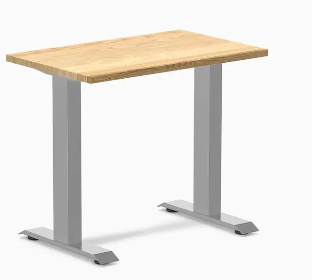 Main image of Desky Zero Mini Hardwood Office Desk - White Oak / 32 x 20 in / Gray