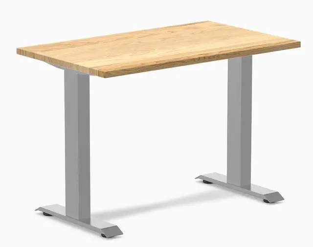 Main image of Desky Zero Mini Hardwood Office Desk - White Oak / 40 x 24 in / Gray