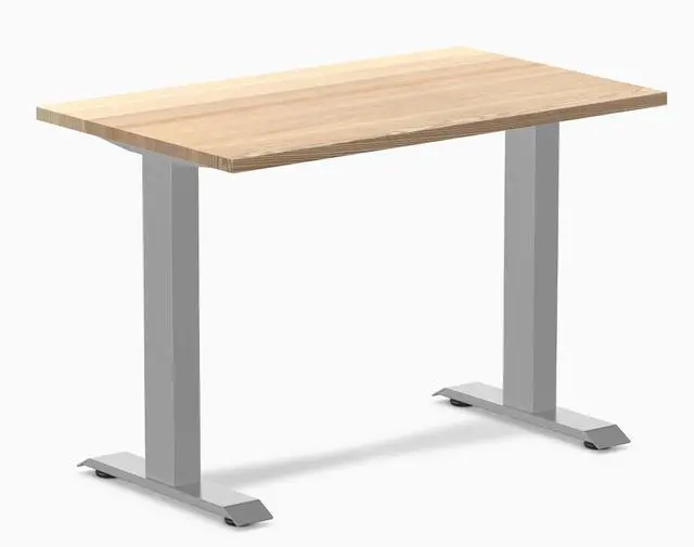 Main image of Desky Zero Mini Hardwood Office Desk - White Ash / 40 x 24 in / Gray