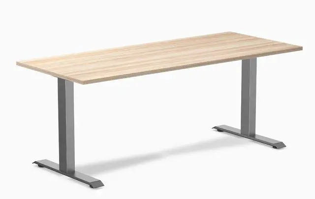 Main image of Desky Zero Laminate Office Desk - Classic Oak / 70.9 x 29.5 in / Space Gray