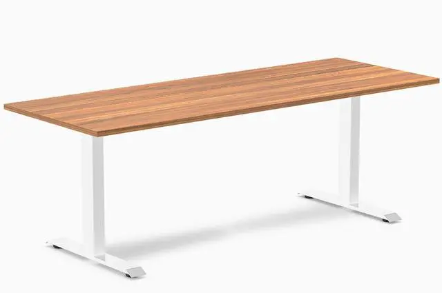 Main image of Desky Zero Laminate Office Desk - Prime Oak / 78.7 x 29.5 in / White