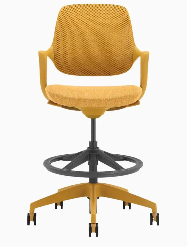 Main image of Desky Evoque Low Back Office Chair - Mustard Yellow / Drafting Kit