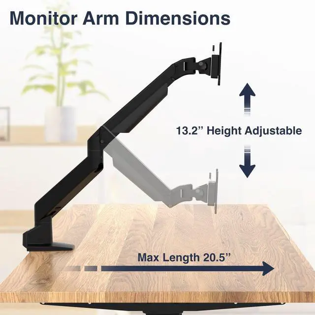 Alt view image 4 of 7 - Desky Heavy Duty Single Monitor Arm (24lbs+) - Space Grey