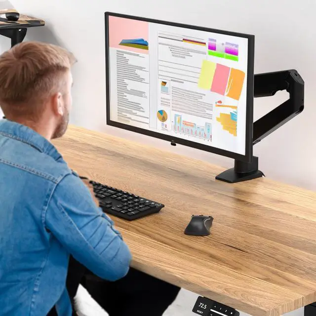 Alt view image 6 of 7 - Desky Heavy Duty Single Monitor Arm (24lbs+) - Space Grey