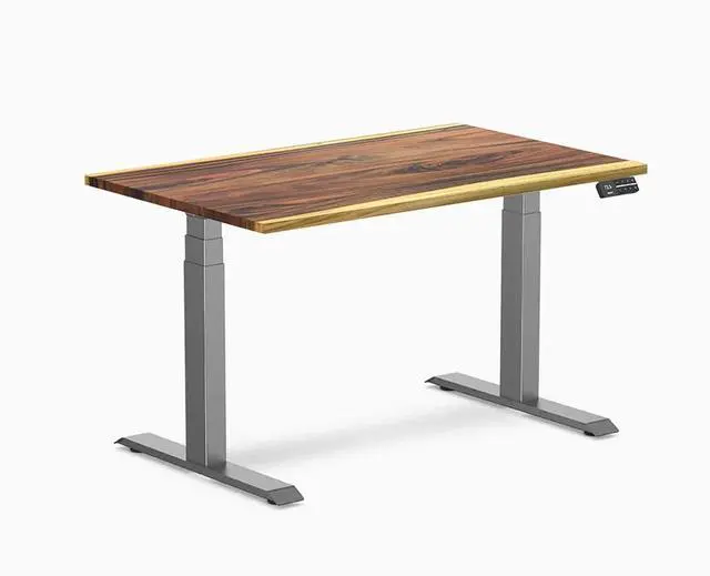Main image of Desky Dual Hardwood Sit Stand Desk - Saman / 48 x 30 in / Space Gray
