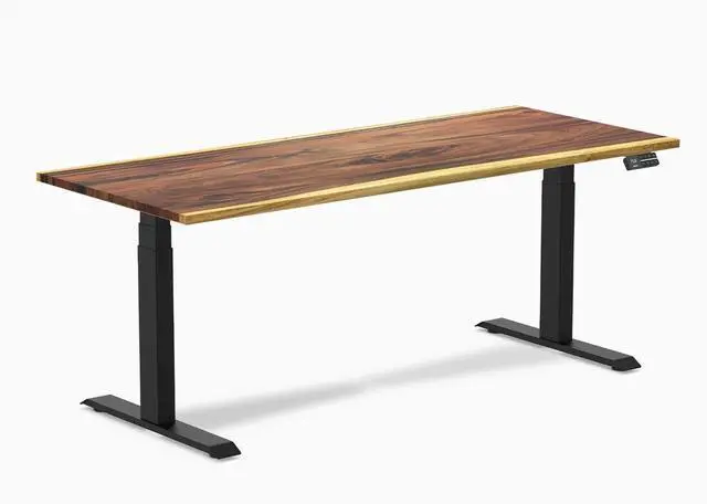 Main image of Desky Dual Hardwood Sit Stand Desk - Saman / 72 x 30 in / Matte Black