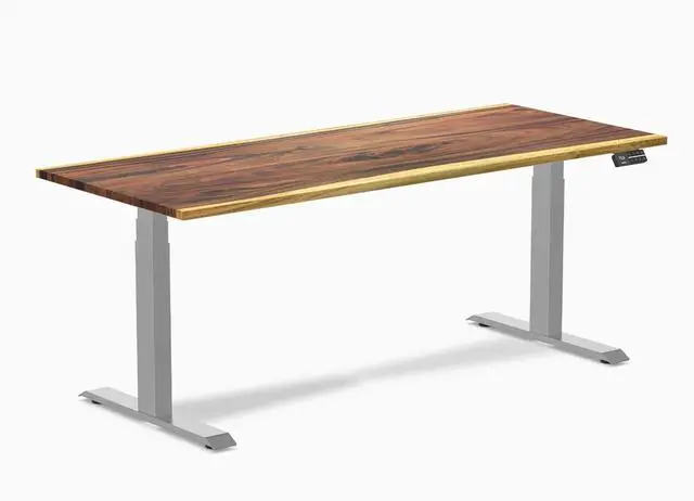Main image of Desky Dual Hardwood Sit Stand Desk - Saman / 72 x 30 in / Grey