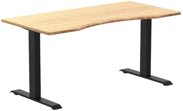 Main image of Desky Zero Ergo Edge Office Desk - Bamboo / 60 x 30 in / Matte Black