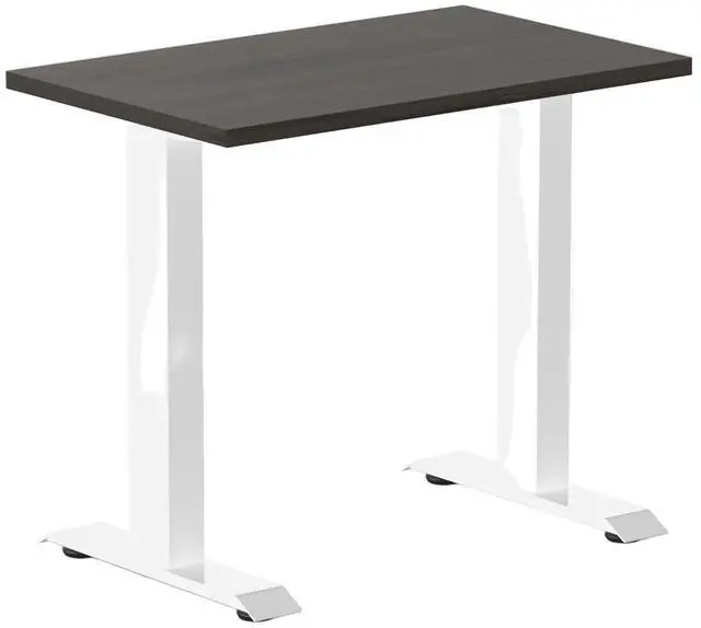 Main image of Desky Zero Mini Office Desk - Burnished Wood / 32 x 20 in / White