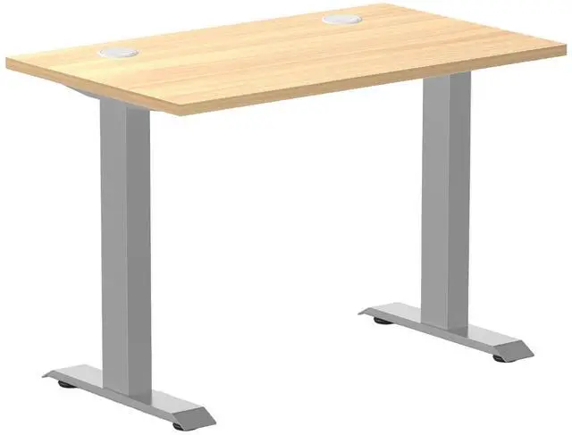 Main image of Desky Zero Mini Office Desk - Sublime Teak / 40 x 24 in / Grey