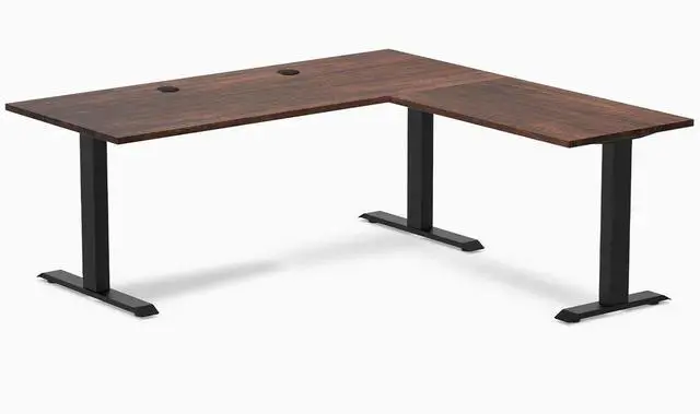 Alt view image 2 of 7 - Desky Zero Softwood L-Shape Office Desk - American Rustic Pine / 60 x 30 x 62 x 20 in / White