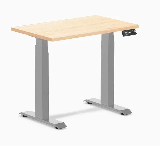 Main image of Desky Dual Mini Hardwood Sit Stand Desk - Maple / 32 x 20 in / Grey