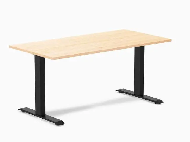 Main image of Desky Zero Hardwood Office Desk - Maple / 60 x 30 in / Matte Black