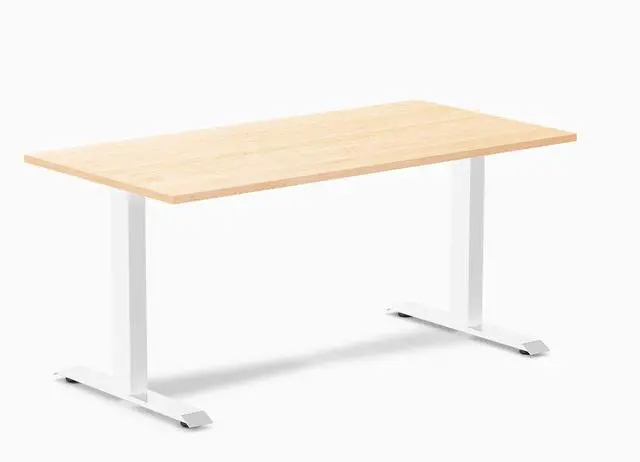 Main image of Desky Zero Hardwood Office Desk - Maple / 60 x 30 in / White