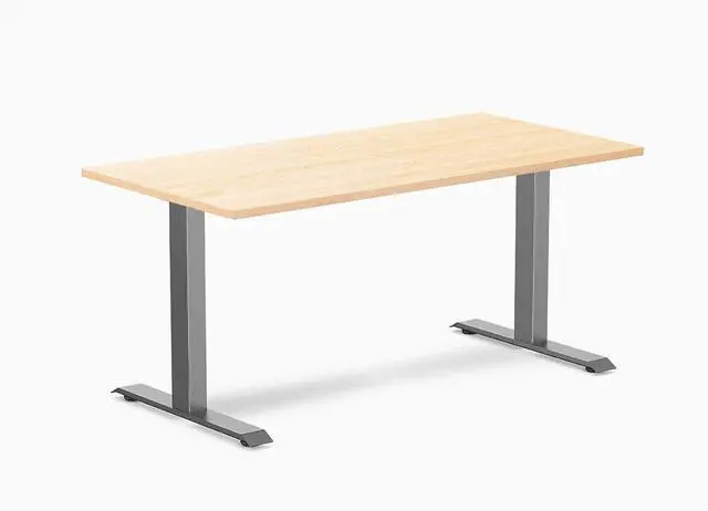 Main image of Desky Zero Hardwood Office Desk - Maple / 60 x 30 in / Space Gray