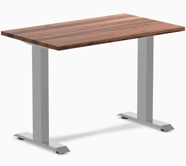 Main image of Desky Zero Mini Hardwood Office Desk - Walnut / 40 x 24 in / Gray