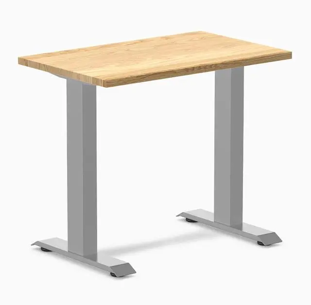 Main image of Desky Zero Mini Hardwood Office Desk - White Oak / 32 x 20 in / Gray