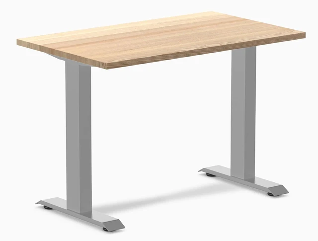 Main image of Desky Zero Mini Hardwood Office Desk - White Ash / 40 x 24 in / Gray