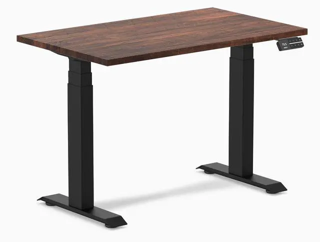 Alt view image 7 of 7 - Desky Dual Mini Softwood Sit Stand Desk - American Rustic Pine / 32 x 20 in / Grey