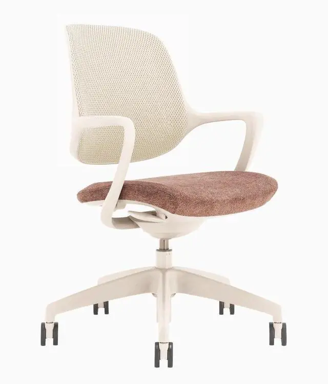 Main image of Desky Evoque Low Back Office Chair - White + Peach