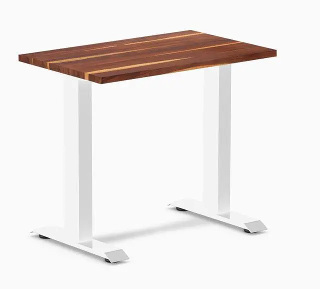 Main image of Desky Zero Mini Hardwood Office Desk - Pheasantwood / 32 x 20 in / White
