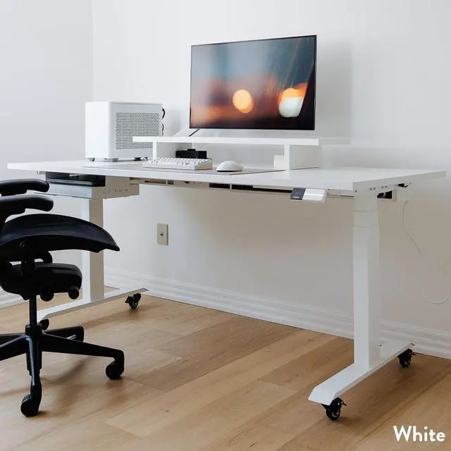 Alt view image 6 of 7 - Desky Dual Laminate Sit Stand Desk - Black / 78.7 x 29.5 in / Matte Black