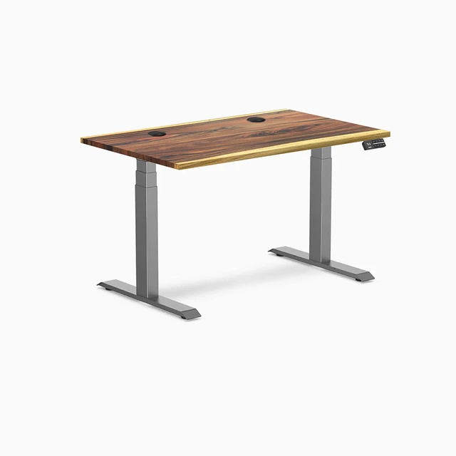 Alt view image 8 of 8 - Desky Dual Hardwood Sit Stand Desk - Saman / 48 x 30 inches with Grommets / Space Grey