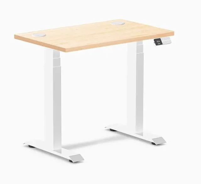 Main image of Desky Dual Mini Hardwood Sit Stand Desk - Maple / 32 x 20 in / White