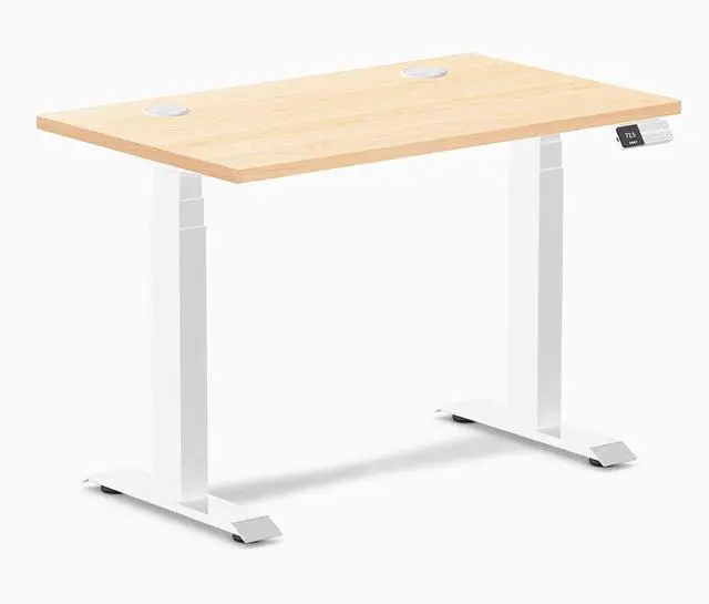 Main image of Desky Dual Mini Hardwood Sit Stand Desk - Maple / 32 x 20 in / White