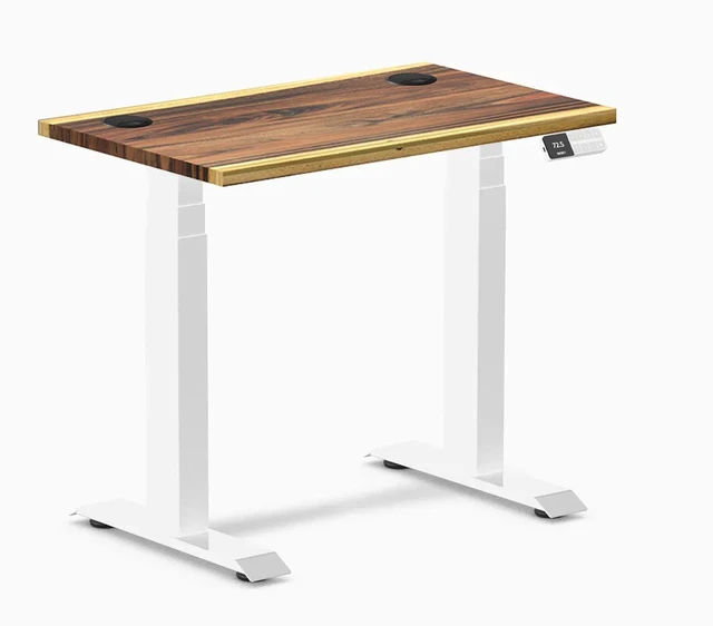 Main image of Desky Dual Mini Hardwood Sit Stand Desk - Saman / 32 x 20 in / White