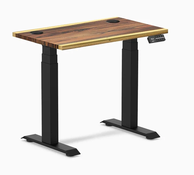Main image of Desky Dual Mini Hardwood Sit Stand Desk - Saman / 32 x 20 in / Matte Black