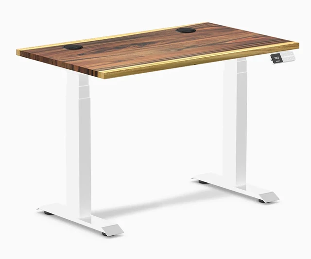 Main image of Desky Dual Mini Hardwood Sit Stand Desk - Saman / 32 x 20 in / White